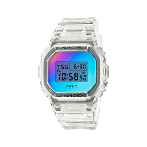 Casio G-Shock Men's Digital Watch DW-5600 Series Transparent Resin Band Sport Watch DW-5600SRS-7