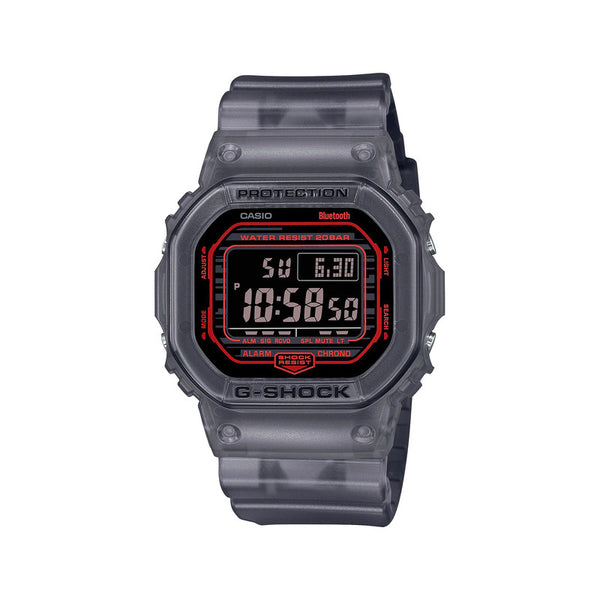 Casio G-Shock Men's Digital Watch Bluetooth® Translucent Gradated Dark Grey Resin Band Watch DWB5600G-1D DW-B5600G-1D DW-B5600G-1