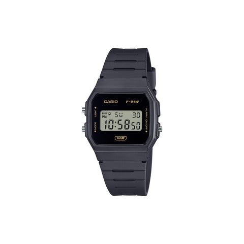 Casio Pop Series Men Digital Watch F-91WB-8A Black Resin Strap