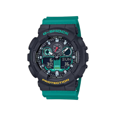 Casio G-Shock Men's Analog-Digital Sport Watch GA-100MT-1A3DR Green Resin Strap