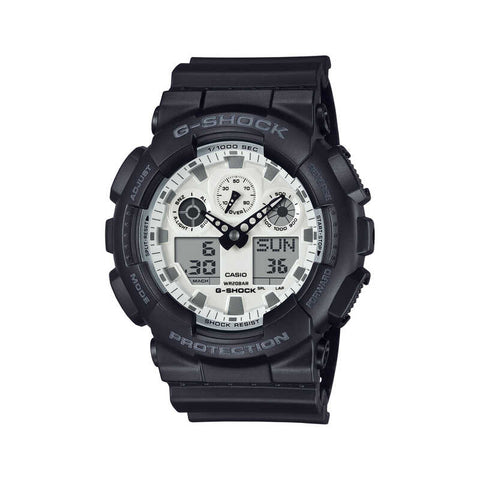 Casio G-Shock GA-100WD-1A Men Analog-Digital Watch Black Resin Strap