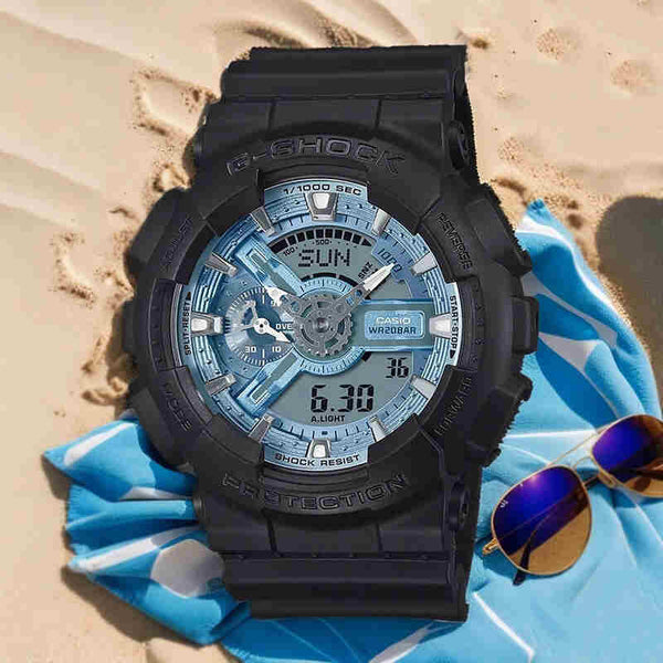 Casio G-Shock Men's Analog-Digital Watch GA-110CD-1A2DR Black Resin Strap