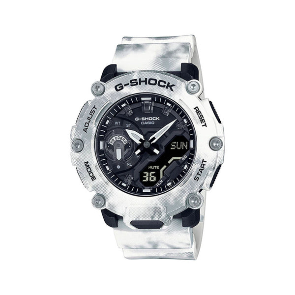 Casio G-Shock Men's Analog-Digital Watch GA-2200GC-7A Frozen Forest Carbon Core Guard White Resin Band Sport Watch