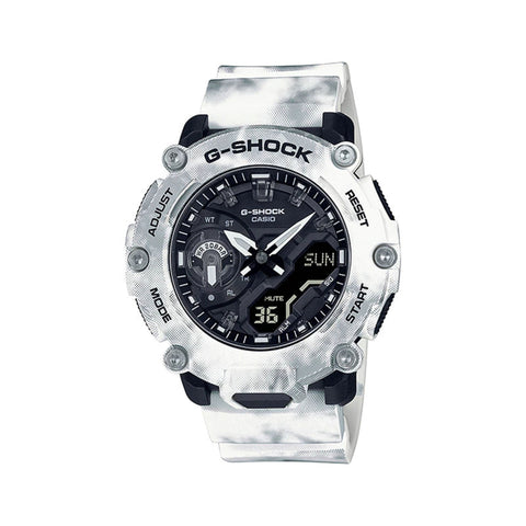 Casio G-Shock Men's Analog-Digital Watch GA-2200GC-7A Frozen Forest Carbon Core Guard White Resin Band Sport Watch