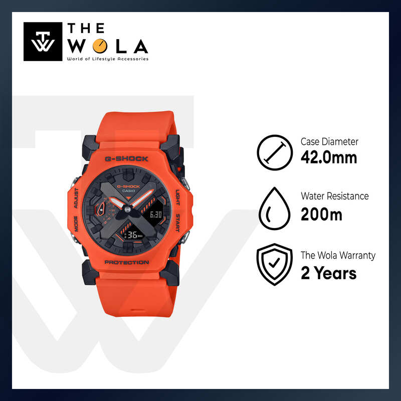 Casio G-shock Men Analog-Digital Watch GA-2300FL-4A Orange Resin Strap