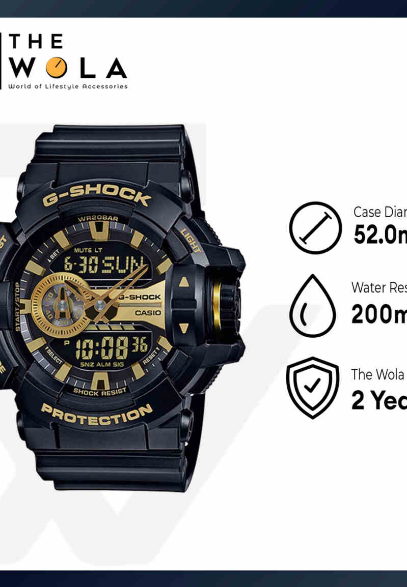 Casio G-Shock Men Analog-Digital Watch GA-400GB-1A9 Black Resin Strap