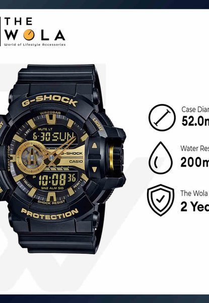 Casio G-Shock Men Analog-Digital Watch GA-400GB-1A9 Black Resin Strap