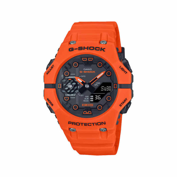 Casio G-shock Men Analog-Digital Watch GA-B001FL-4A w. Bluetooth Orange Resin Strap