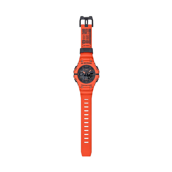 Casio G-shock Men Analog-Digital Watch GA-B001FL-4A w. Bluetooth Orange Resin Strap