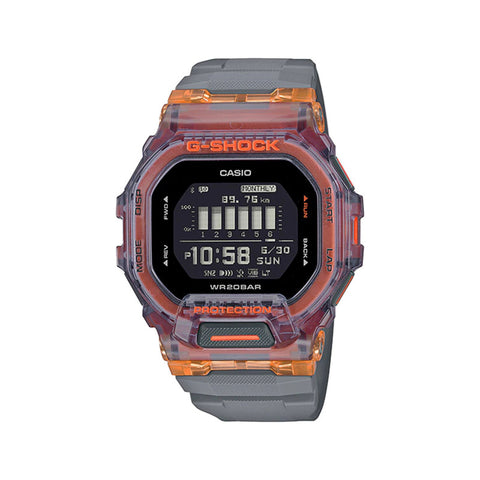 Casio G-Shock Men's Digital Watch GBD-200SM-1A5 G-SQUAD Digital Bluetooth Training Function Grey Resin Band Sport Watch