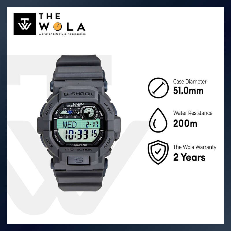 Casio G-Shock Men Digital Watch GD-350-8 Grey Resin Strap