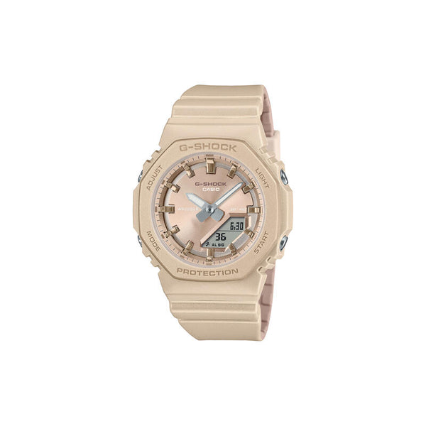 Casio G-Shock Women Analog-Digital Watch GMA-P2100ST-9A Beige Resin Strap