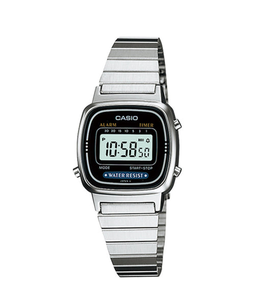 Casio Women's Digital Watch LA670WD-1 Silver Stainless Steel Watch