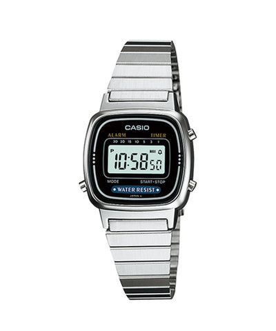 Casio Women's Digital Watch LA670WD-1 Silver Stainless Steel Watch