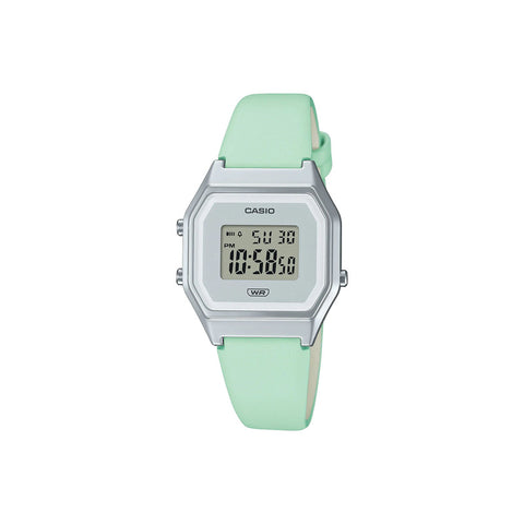 Casio Vintage Digital Watch LA680WEL-3 Green Genuine Leather Band Ladies Watch