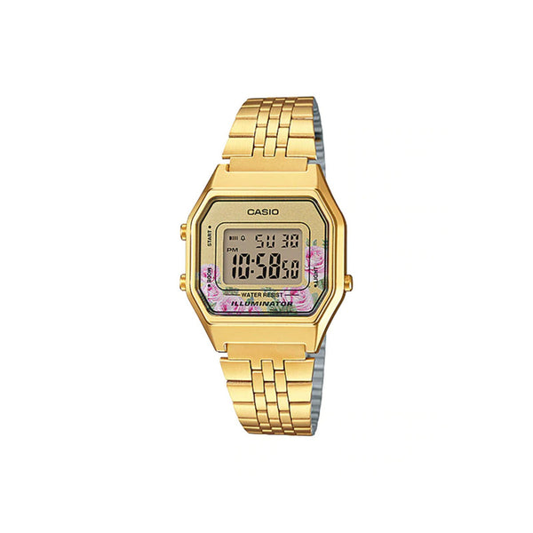 Casio Women's Vintage LA680WGA-4C Digital Watch Gold Stainless Steel Band Watch for ladies