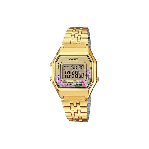 Casio Women's Vintage LA680WGA-4C Digital Watch Gold Stainless Steel Band Watch for ladies