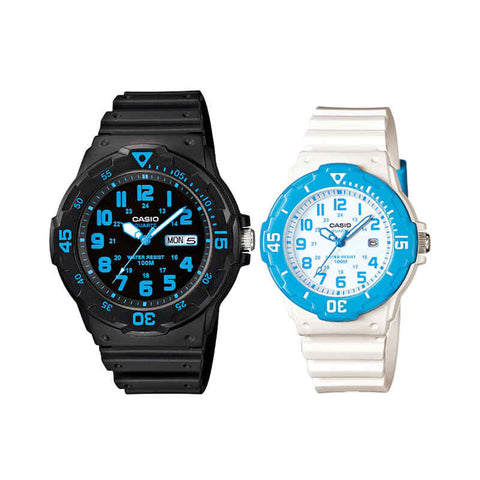 Casio Couple Analog Watch MRW/LRW-200H-2B Black Resin Strap