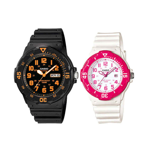 Casio Couple Analog Watch MRW/LRW-200H-4B Black Resin Strap