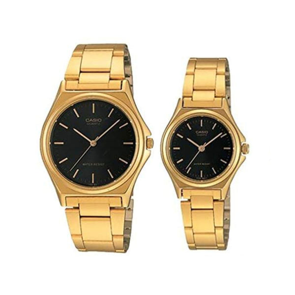 Casio Couple Analog Watch MTP/LTP-1130N-1A Gold Stainless Steel Strap