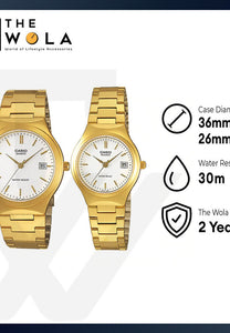 Casio Couple Analog Watch MTP/LTP-1170N-7A Gold Stainless Steel Strap