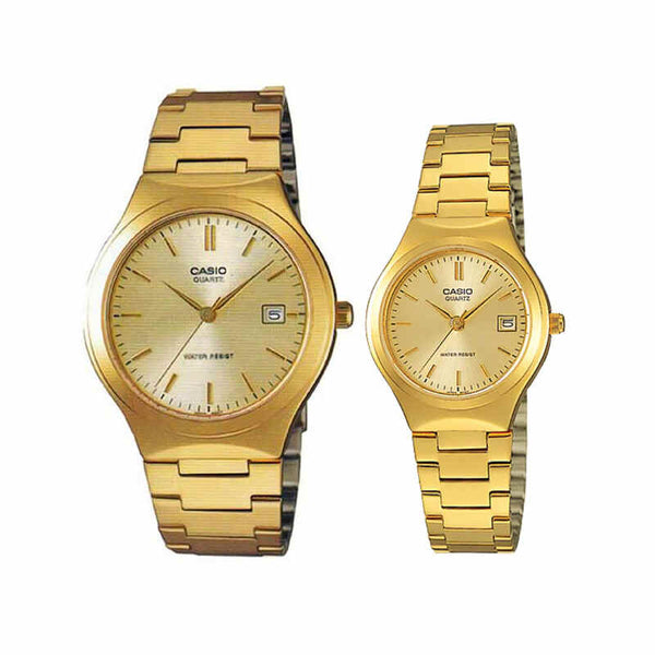 Casio Couple Analog Watch MTP/LTP-1170N-9A Gold Stainless Steel Strap