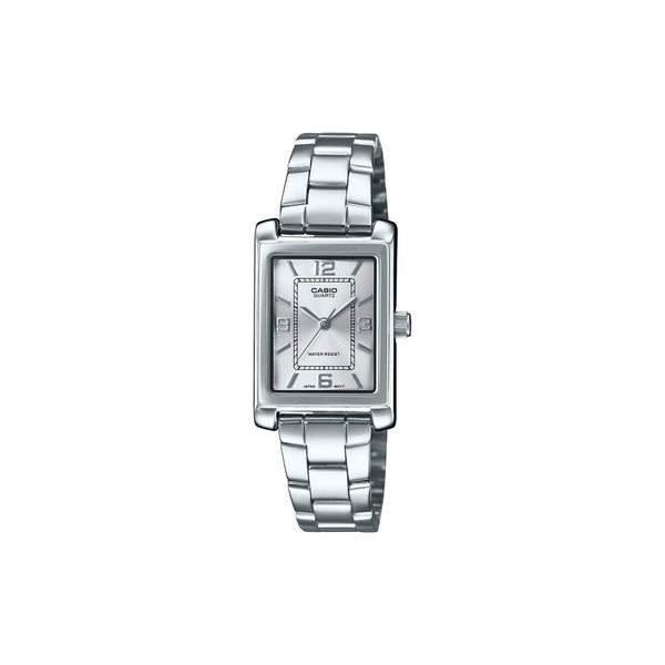 Casio Women Analog Watch LTP-1234DD-7A Silver Stainless Steel Strap