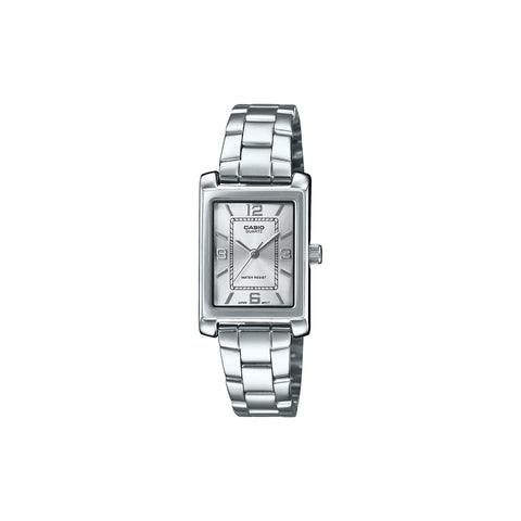 Casio Women Analog Watch LTP-1234DD-7A Silver Stainless Steel Strap