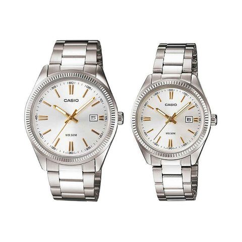 Casio Couple Analog Watch MTP/LTP-1302D-7A2 Silver Stainless Steel Strap