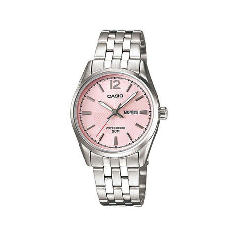 Casio Women Analog Watch LTP-1335D-5A Silver Stainless Steel Strap