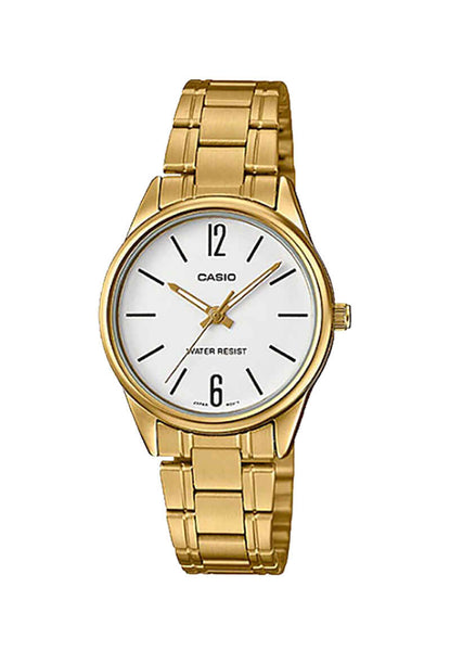 Casio Women Analog Watch LTP-V005G-7B Gold Stainless Steel Strap