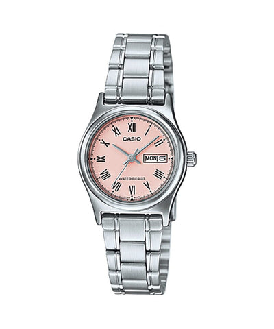 Casio Women's Analog Watch LTP-V006D-4B Silver Stainless Steel Band Watch for ladies