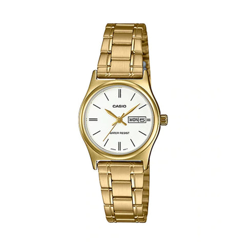 Casio Women Analog Watch LTP-V006G-7B Gold Stainless Steel Strap