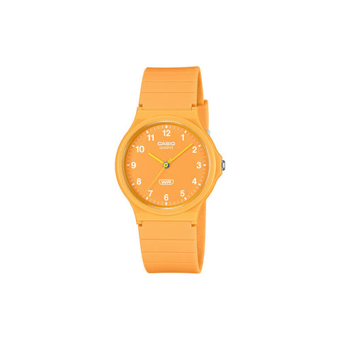 Casio Pop Series Men Analog Watch MQ-24B-9B Orange Resin Strap