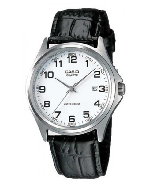 Casio Men's Analog MTP-1183E-7B Black Leather Band Casual Watch