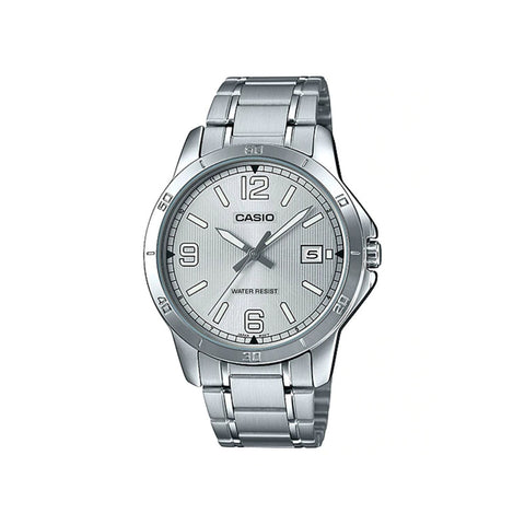 Casio Men's Analog Watch with Date Function and Stainless Steel Band MTP-V004D-7B2