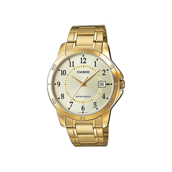 Casio Men Analog Watch MTP-V004G-9B Gold Stainless Steel Strap