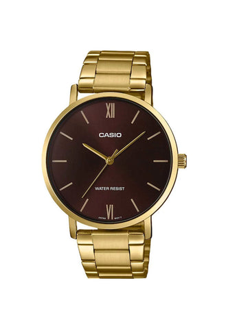 Casio Men Analog Watch MTP-VT01G-5B Gold Stainless Steel Strap