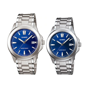 Casio Couple Analog Watch MTP/LTP-1215A-2A2 Silver Stainless Steel Strap