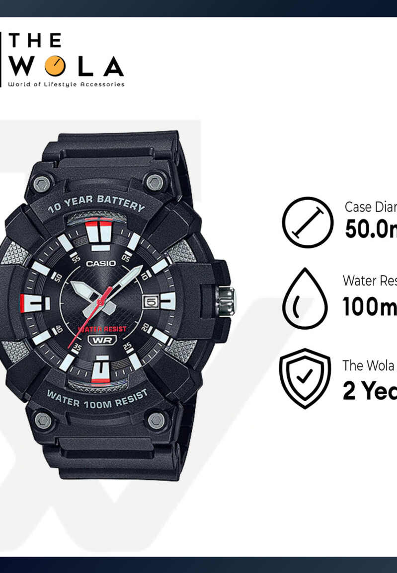 Casio Men Analog Watch MW-610H-1AV Black Resin Strap