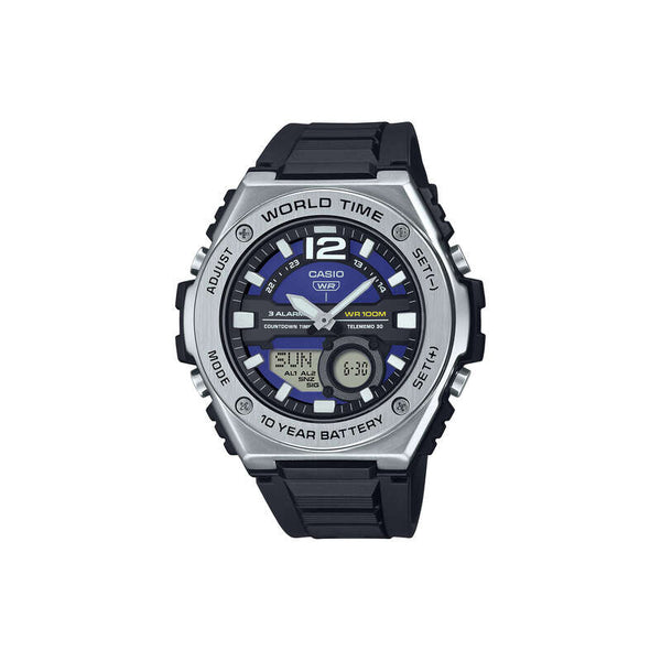 Casio Men Analog-Digital Sport Watch MWQ-100-2AV Black Resin Strap