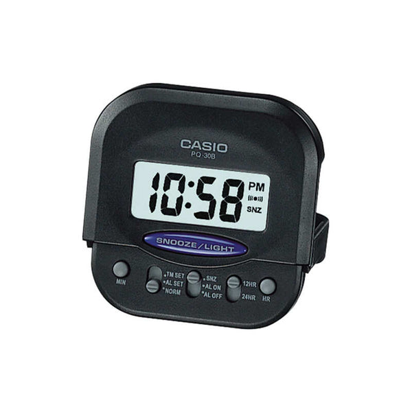 Casio Digital Alarm Clock With Light PQ-30B-1 for Desk Top / Table / Bedside