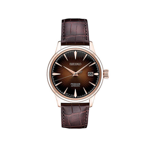 Seiko Presage Cocktail Time Men Automatic Watch SRPB46J Brown Leather Strap