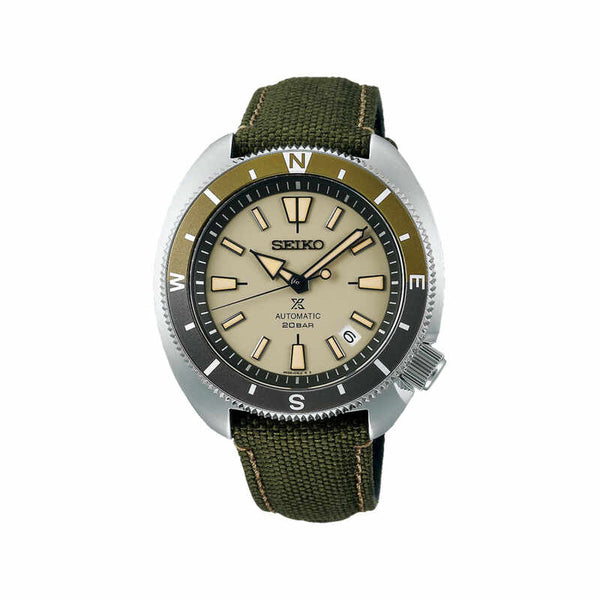 Seiko Land Tortoise Prospex Men Automatic Diver Watch SRPG13J w. Green Polyester Strap