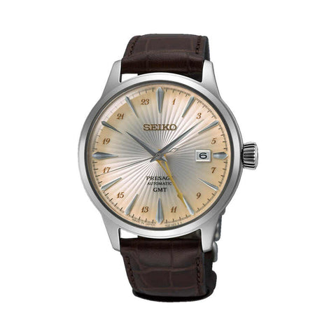 Seiko Presage Cocktail Time Men Automatic Watch SSK041J Brown Leather Strap