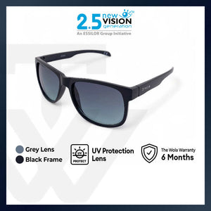 2.5 NVG Men's Rectangle Frame Black Plastic UV Protection Sunglasses SUNSC1050220