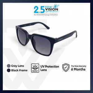 2.5 NVG Kids's Rectangle Frame Black Plastic UV Protection Sunglasses SUNSC1130220