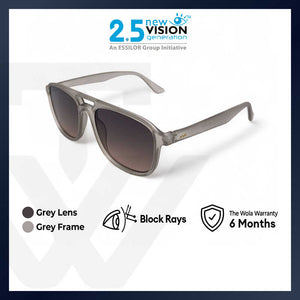 2.5 NVG Unisex's Rectangle Frame Grey Plastic UV Protection Sunglasses SUNSC36820