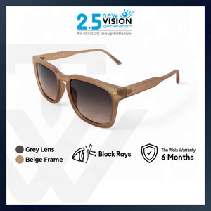 2.5 NVG Unisex's Rectangle Frame Beige Plastic UV Protection Sunglasses SUNSC37226