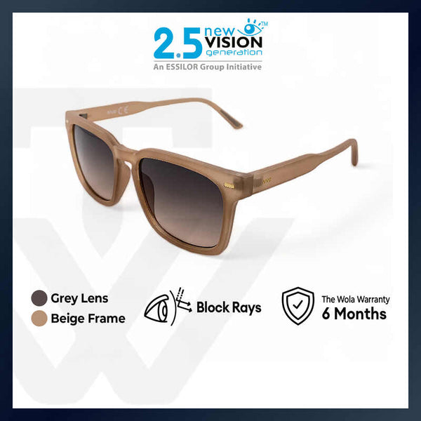 2.5 NVG Unisex's Rectangle Frame Beige Plastic UV Protection Sunglasses SUNSC37226